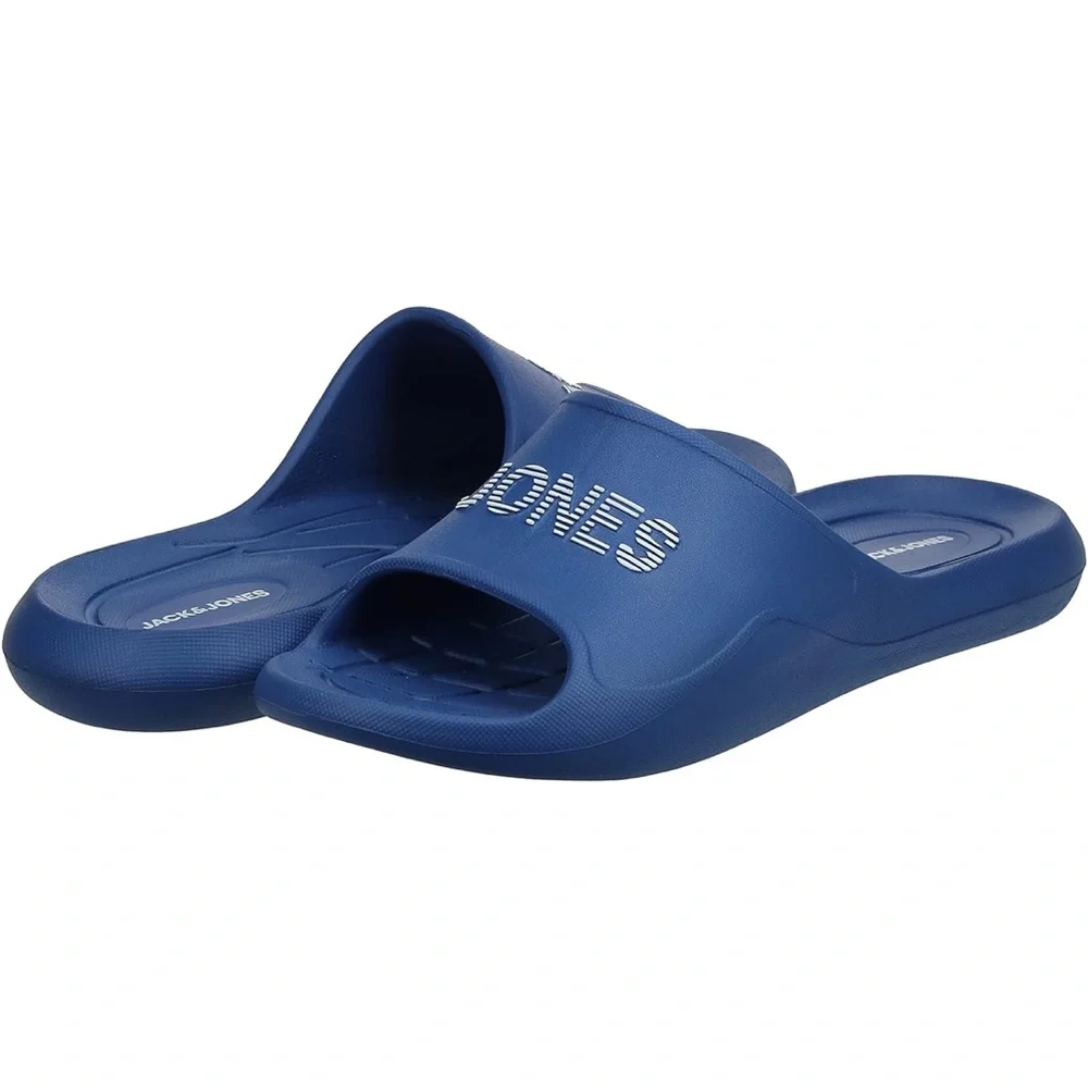 Jack & Jones Molded Logo Blue Casual Slide Sandals